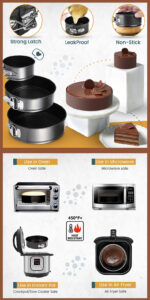 3- Pieces Cakes Reuseable Mousse Mold Ring Baking - Image 13