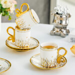 12 - Pieces European 90ml Coffee Mug With Saucers - Image 3