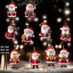 2D Flat,16pcs Set Christmas Decorations, Christmas Snowman Wooden Ornament - Image 7