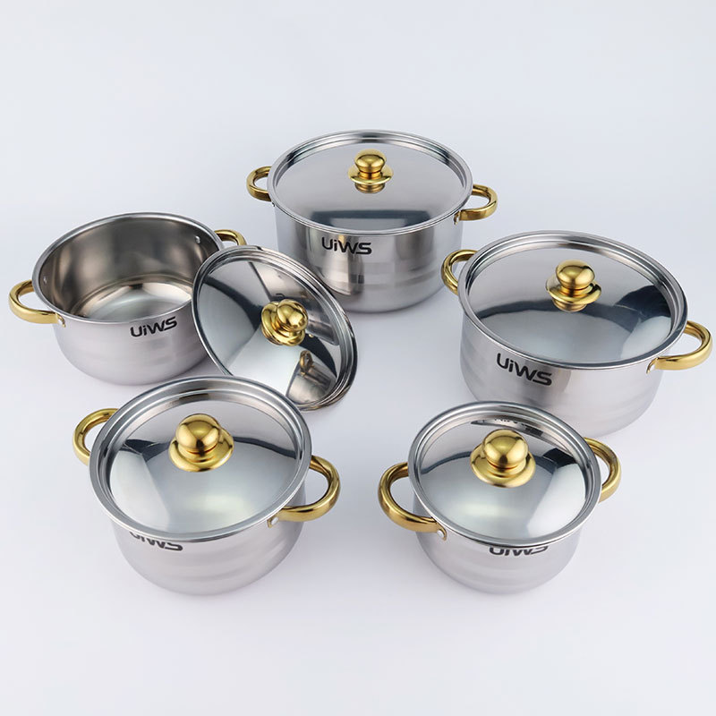 1688_image_share_3cc210dedc7951e19ae5e8023b074727 5pcs Stainless Steel Gold Cookware Set - Image 1