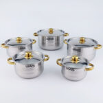 5pcs Stainless Steel Gold Cookware Set - Image 4