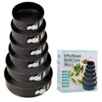Set of 6 Round Cake Tins For Baking, Spring Form with Removeable Bottom,Double Coated Non-Stick