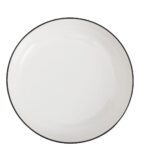 10/12 Pieces Ceramic Porcelain White Plate With Black Rimmed - Image 4
