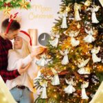 2D Flat Christmas Angel Decorations Wooden Set - Image 3