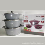 Grey 3pcs Jumbo Size Granite Cookware Set