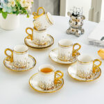 12 - Pieces European 90ml Coffee Mug With Saucers