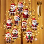 2D Flat,16pcs Set Christmas Decorations, Christmas Snowman Wooden Ornament - Image 8