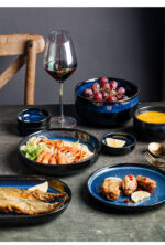 16- Pieces Ceramic Blue Porcelain Dinnerware Set - Image 11
