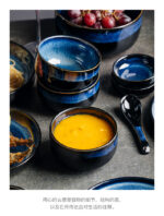 16- Pieces Ceramic Blue Porcelain Dinnerware Set - Image 7