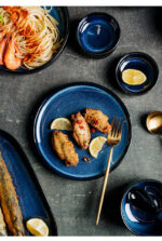 16- Pieces Ceramic Blue Porcelain Dinnerware Set - Image 3