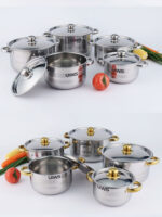 5pcs Stainless Steel Gold Cookware Set - Image 6