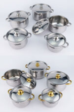 5pcs Stainless Steel Gold Cookware Set - Image 2