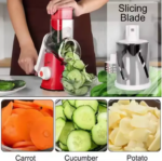 3-1 Rotary Vegetable Slicer Shredder Chopper With Food Pusher And Suction Base - Image 10