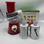 3-1 Rotary Vegetable Slicer Shredder Chopper With Food Pusher And Suction Base - Image 12