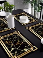 4-Pieces Black and Gold Running Place Mat - Image 8