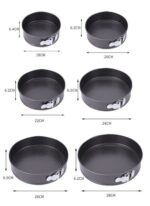 Set of 6 Round Cake Tins For Baking, Spring Form with Removeable Bottom,Double Coated Non-Stick - Image 12