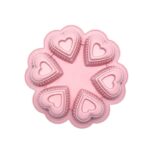 6 Cavity Heart Shape Silicon Cake Mold - Image 2