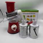 3-1 Rotary Vegetable Slicer Shredder Chopper With Food Pusher And Suction Base - Image 7