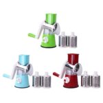 3-1 Rotary Vegetable Slicer Shredder Chopper With Food Pusher And Suction Base - Image 5