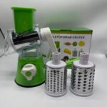 3-1 Rotary Vegetable Slicer Shredder Chopper With Food Pusher And Suction Base - Image 2