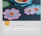 6pcs Flower Tableware Heat Insulated Mat Simple And Luxuy Mat Bowl - Image 5