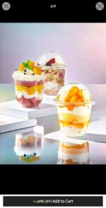 20- Pieces 500ml Set of Transparent Plastic Dessert Cups with Lids, Multi functions Pudding Cups - Image 4