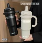 Stainless Steel Tumbler With Handler & Straw Lid