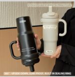 Stainless Steel Tumbler With Handler & Straw Lid - Image 2