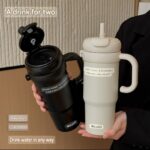 Stainless Steel Tumbler With Handler & Straw Lid - Image 9