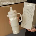 Stainless Steel Tumbler With Handler & Straw Lid - Image 12