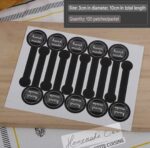 250pcs Black Self Adhesive Baking Sealing Stickers Label for Cake - Image 2
