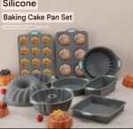 9- Pieces Silicon Baking Tray Set, Food Grade Silicon Cake Molds. - Image 3