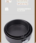 Set of 6 Round Cake Tins For Baking, Spring Form with Removeable Bottom,Double Coated Non-Stick - Image 8