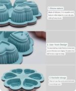 6 Cavity Heart Shape Silicon Cake Mold - Image 10