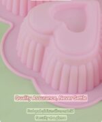 6 Cavity Heart Shape Silicon Cake Mold - Image 9