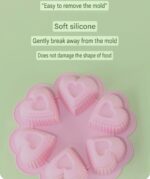 6 Cavity Heart Shape Silicon Cake Mold - Image 8