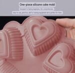 6 Cavity Heart Shape Silicon Cake Mold - Image 6