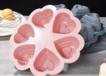 6 Cavity Heart Shape Silicon Cake Mold