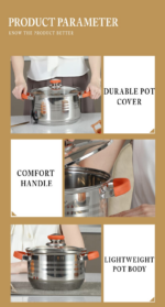 6- Pieces Stainless Steel Casserole Cookware Set - Image 4