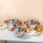 6- Pieces Stainless Steel Casserole Cookware Set - Image 5