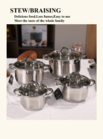 8- Pieces Stainless Steel Casserole Cookware Set - Image 2