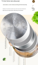 8- Pieces Stainless Steel Casserole Cookware Set - Image 5