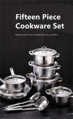 15pcs Stainless Steel Cookware Set - Image 3