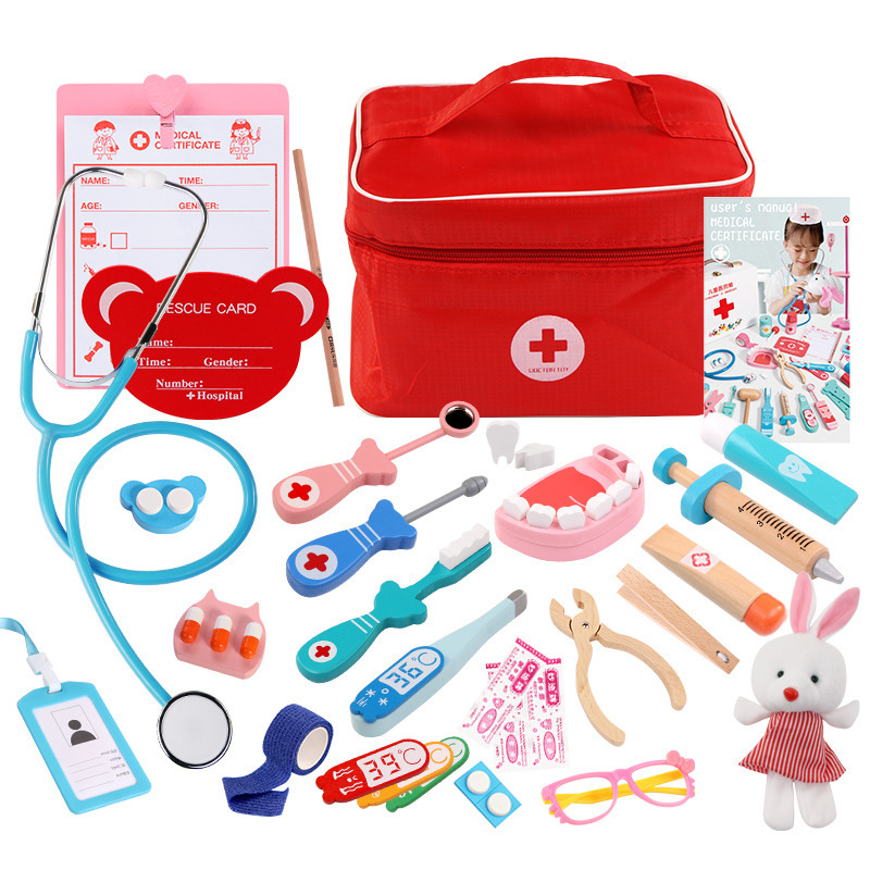 1688_image_share_945ac2d1fa078f3c7fc708319abbff79 Doctor Playset Wooden Pretend Dentists Surgery Kit - Image 1