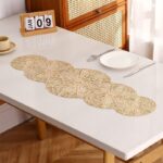 1pcs PCV Table Cover Design Gold Placemat - Image 4