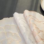 6pcs PVC Thickened Gold with White Table Placemat - Image 3